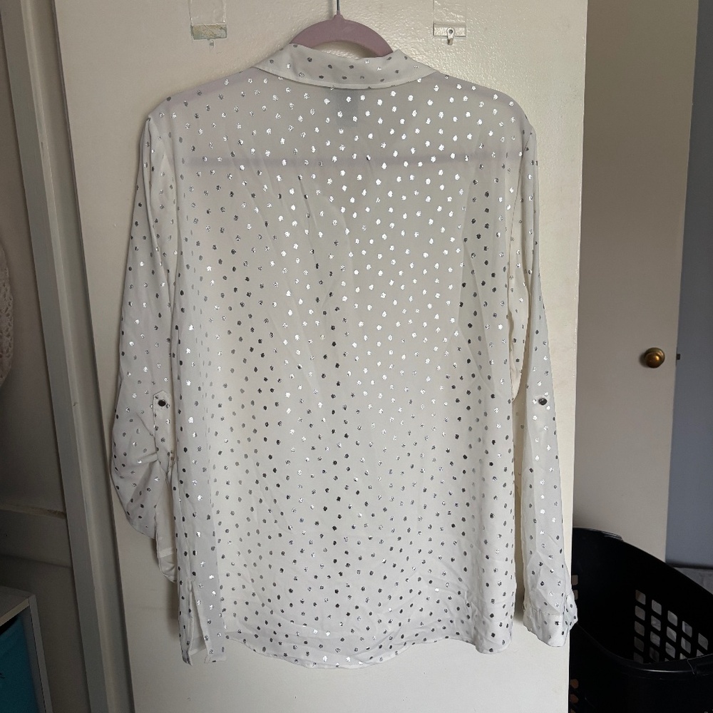 Silver Dotted Button Down - image 3
